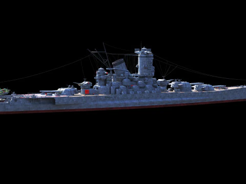 Yamato Class Battleship 3D Model