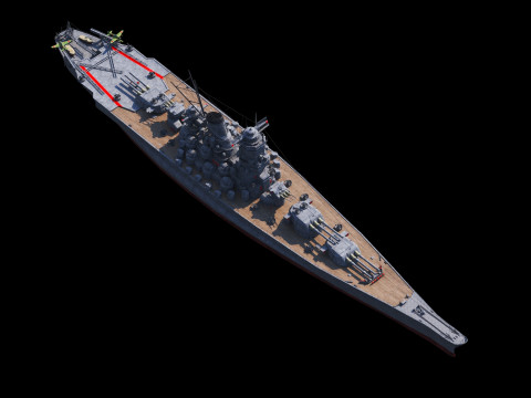 大和级战列舰 3D 模型