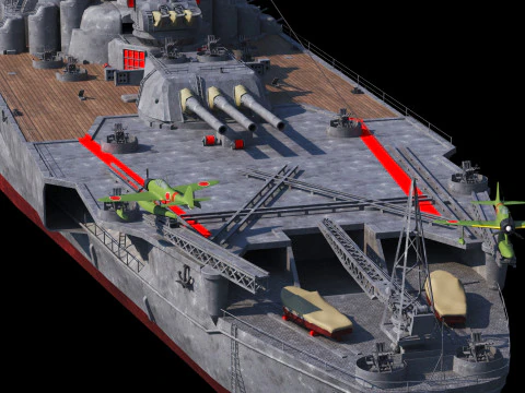 Yamato Class Battleship 3D Model