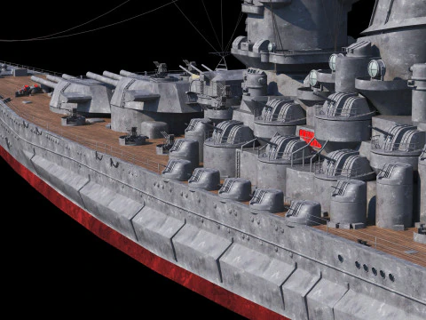 Yamato Class Battleship 3D Model