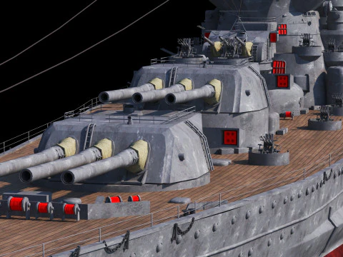 Yamato Class Battleship 3D Model