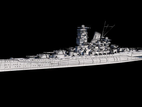 Yamato Class Battleship 3D Model