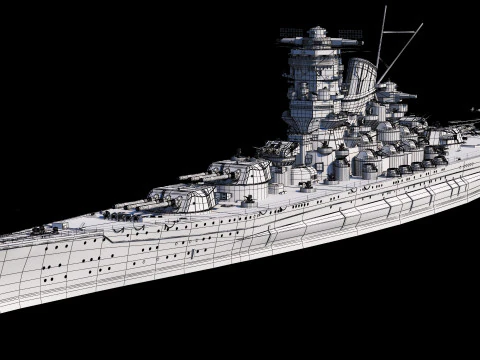 Yamato Class Battleship 3D Model