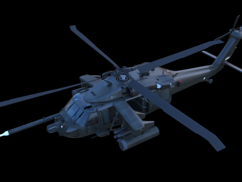 MH-60 Black Hawk Special Operations Variant 3D Model