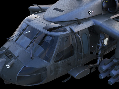 MH-60 Black Hawk Special Operations Variant 3D Model
