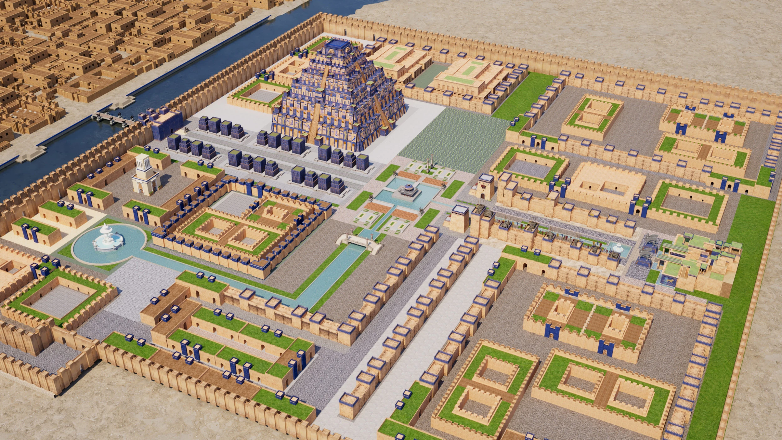 Ancient Babylonian City 3D Model .c4d .max .obj .3ds .fbx .stl .blend 