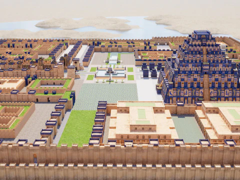 Ancient Babylonian City 3D Model