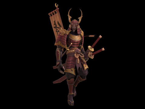 고스트 워리어 일본 악마 슬레이어 데드풀 언데드 워리어 3D 모델