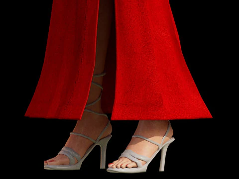 Beautiful Women in Dresses 3D Model