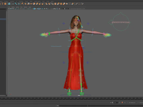 Beautiful Women in Dresses 3D Model