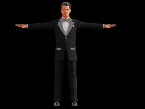 Men in formal attire 3D Model
