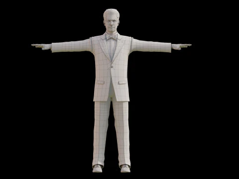 Men in formal attire 3D Model