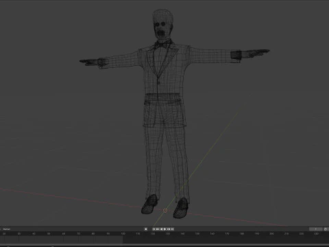 Men in formal attire 3D Model