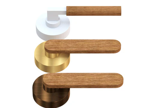 Door handles wooden 3D Model
