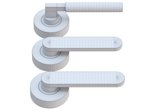 Door handles wooden Model 3D