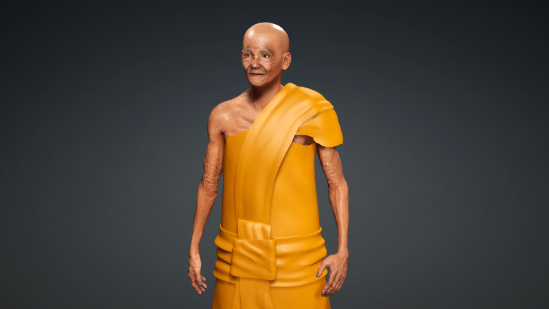 Khmer Monk use with Iclone8 and CC4 3D Model .c4d .max .obj .3ds .fbx .stl .blend 