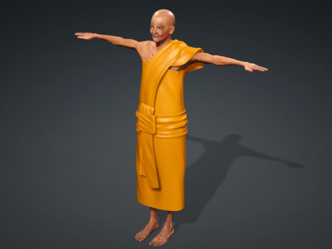 Khmer Monk use with Iclone8 and CC4 3D Model