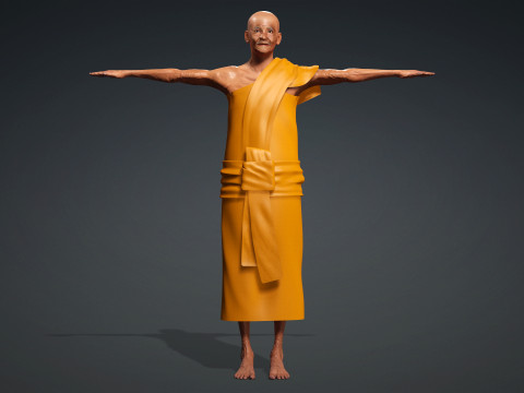 Khmer Monk use with Iclone8 and CC4 3D Model