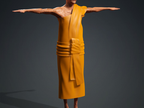 Khmer Monk use with Iclone8 and CC4 3D Model