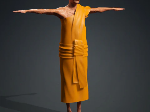 Khmer Monk use with Iclone8 and CC4 3D Model