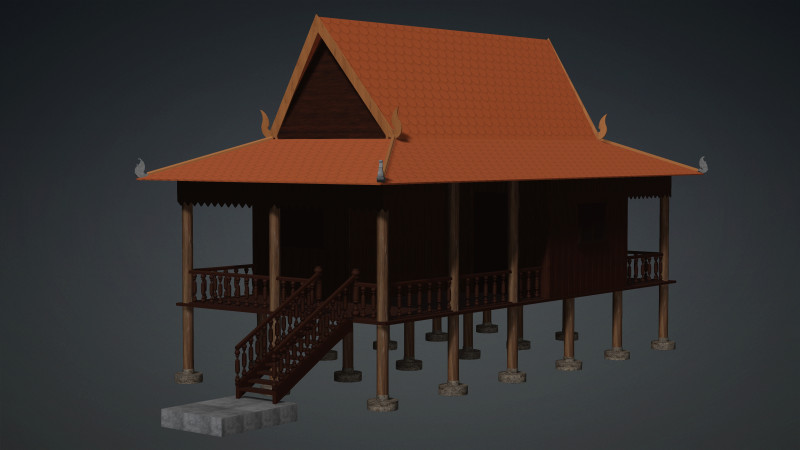 Khmer House Modelo 3D .c4d .max .obj .3ds .fbx .stl .blend 