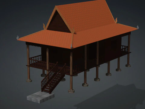 Khmer House 3D Model