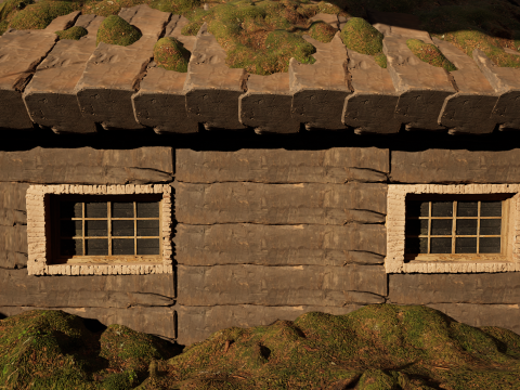 Wooden Farm House and Stone Barn in the Forest 3D 模型
