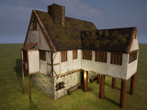Two Storey Village House 3D Model