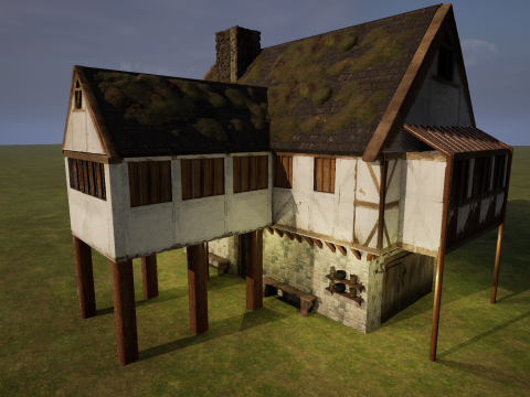 Two Storey Village House 3D Model