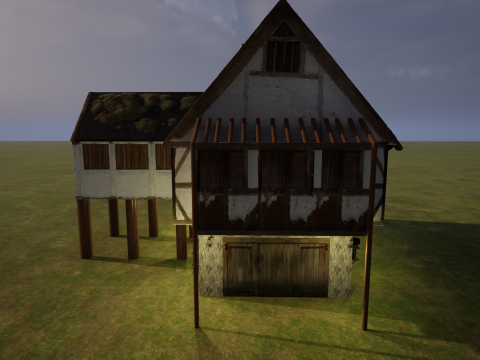 Two Storey Village House 3D Model
