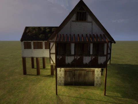 Two Storey Village House 3D Model