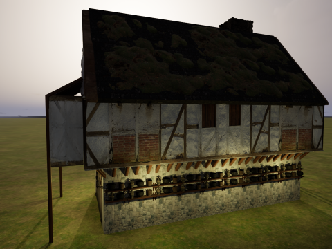 Two Storey Village House 3D Model