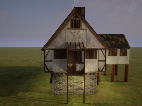 Two Storey Village House 3D Model