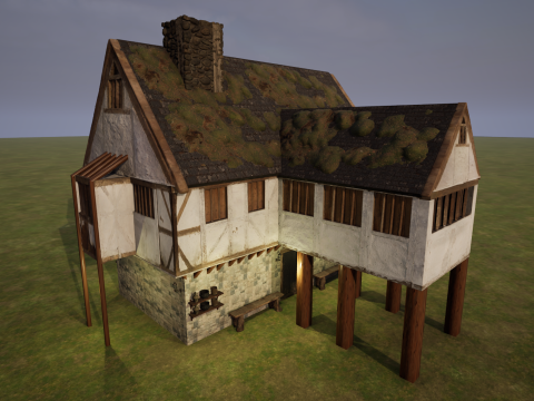 Two Storey Village House 3D Model