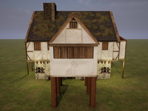 Two Storey Village House 3D Model