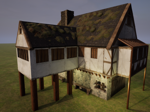 Two Storey Village House 3D Model