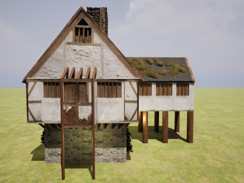 Two Storey Village House 3D Model