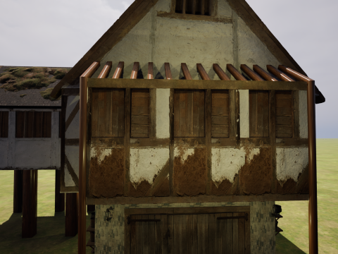 Two Storey Village House 3D Model
