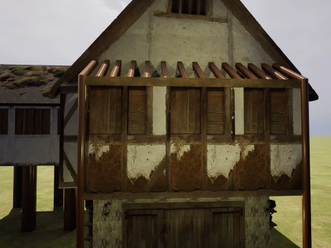 Two Storey Village House 3D Model