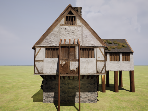 Two Storey Village House 3D Model