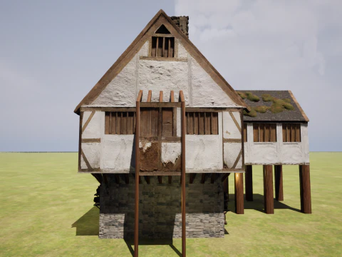 Two Storey Village House 3D Model