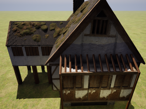 Two Storey Village House 3D Model