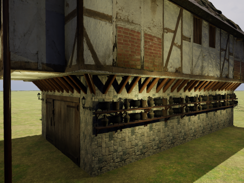 Two Storey Village House 3D Model