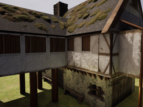 Two Storey Village House 3D Model