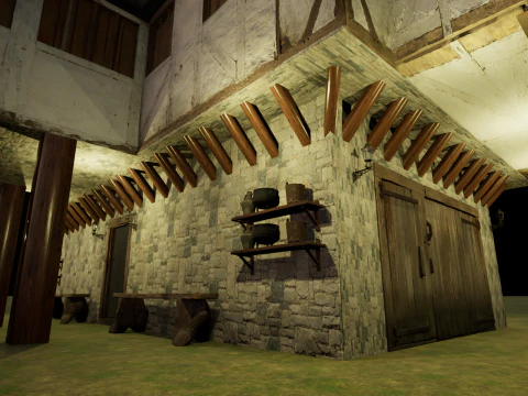 Two Storey Village House 3D Model