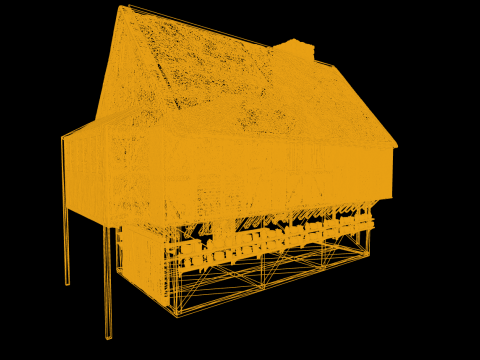 Two Storey Village House 3D Model