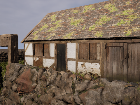 Village House with Garden 3D Model