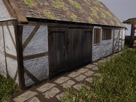 Village House with Garden 3D Model