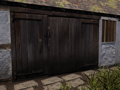 Village House with Garden 3D Model