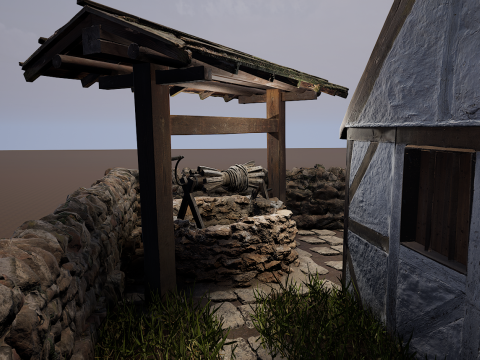 Village House with Garden 3D Model